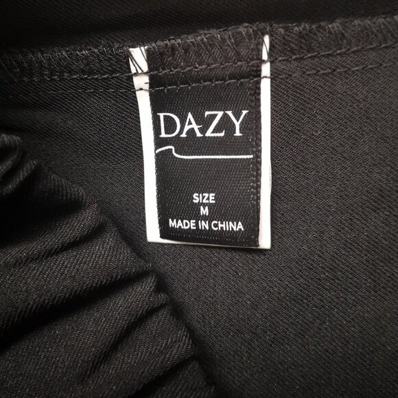 Dazy Ladies Size Medium Black Straight Leg Front Pleats Dress Pants - Picture 3 of 12